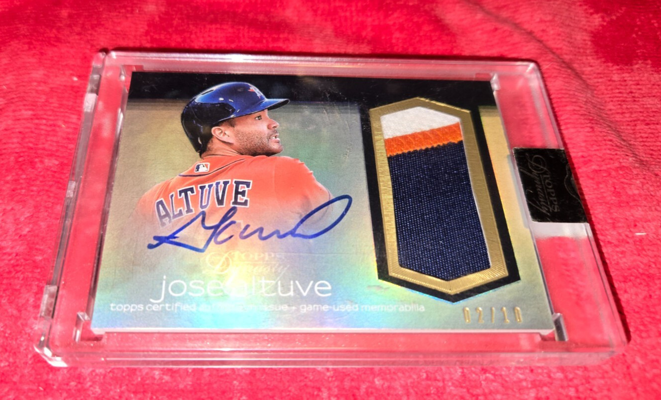 2018 TOPPS DYNASTY JOSE ALTUVE AUTO JERSEY CARD 02/10