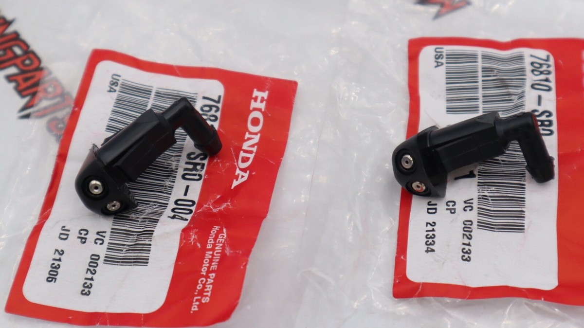 1990-1997 Honda Civic CRX Windshield Washer Hood Nozzle Set