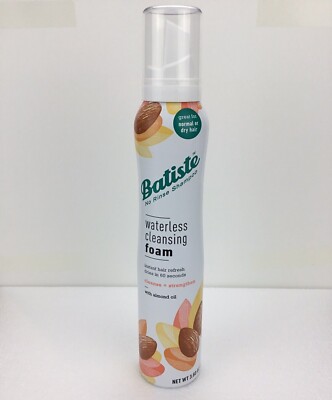 Batiste No Rinse Shampoo Waterless Cleansing Foam w/Almond Oil~3.6 oz