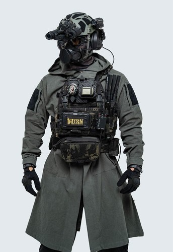 TRN Tactical improved coat cotton imitation linen crepe long shirt smock coat - Afbeelding 7 van 13