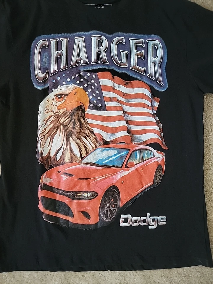 (Dodge X Reason) American Flag Eagle Dodge Charger Camiseta Gráfica/Talla L/Hombres Nueva Foto 2 de 3