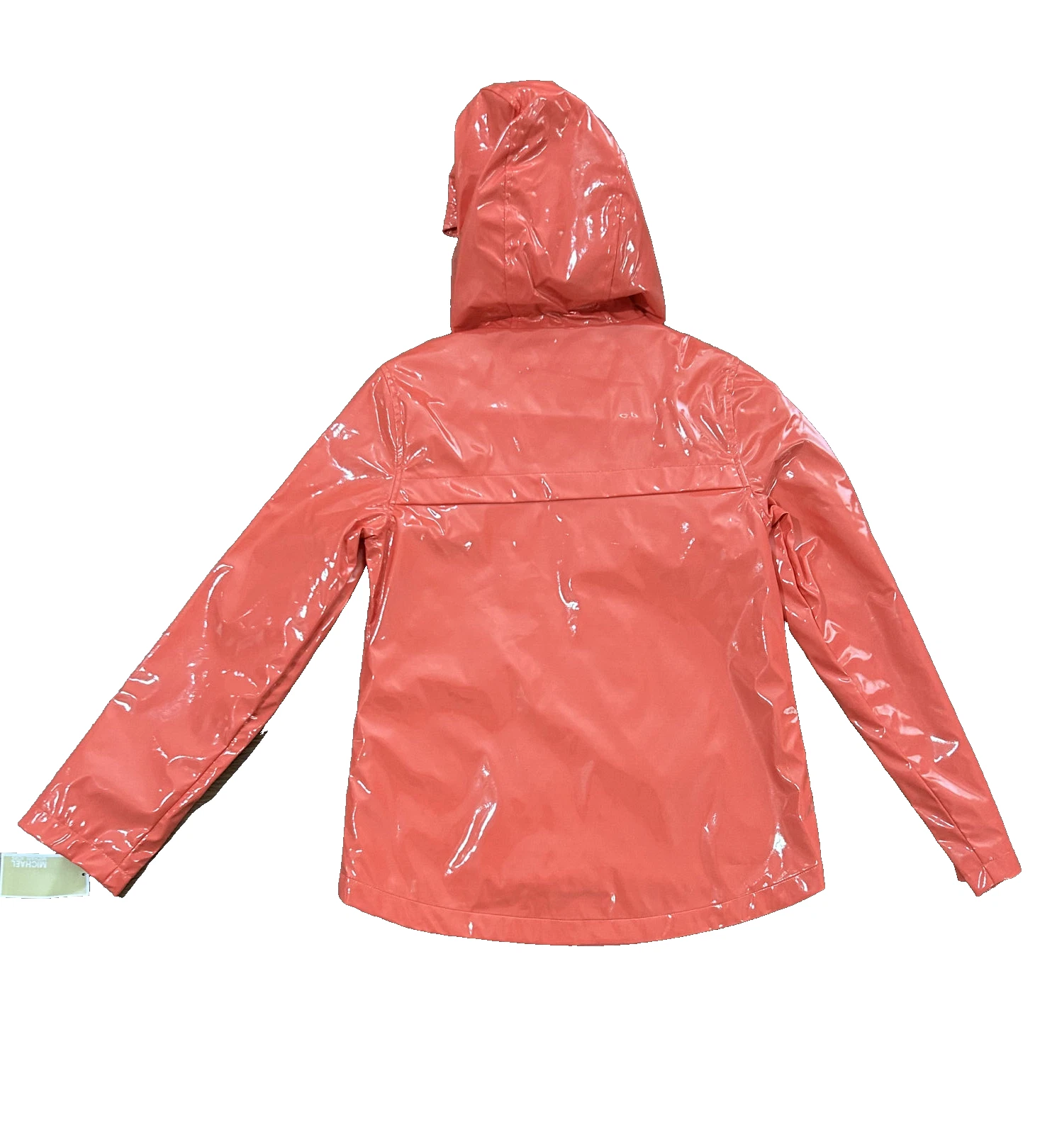 Impermeabile Michael Kors bambina rosa sangria CON CAPPUCCIO zip taglia 14