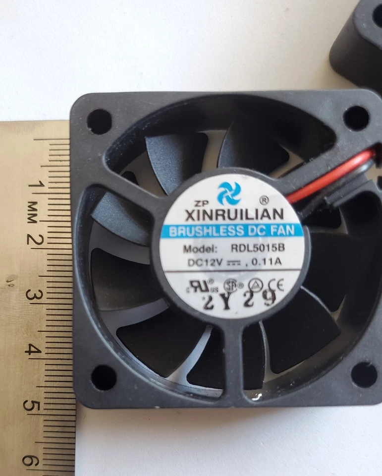 2pcs 5x5x1.5 mm 5010B DC 12V 0.11A 2 Pin Brushless Cooling Fan 9 Blade RDL5015B - Image 2 of 4
