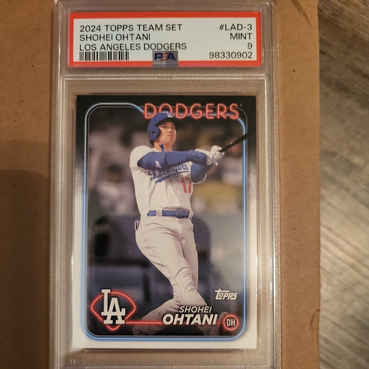 SHOHEI OHTANI PSA 9 MINT 1ST DODGERS #LAD-3 SP 2024 TOPPS TEAM SET