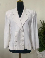 Christian Dior Women's Ivory Double Breast Career Blazer Jacket Size 10 EUC 