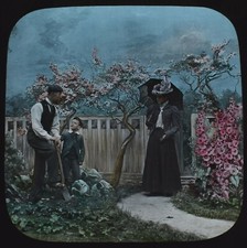 ANTIQUE Magic Lantern Slide LITTLE DAVIE NO12 C1890 PHOTO VICTORIAN STORY ACTORS