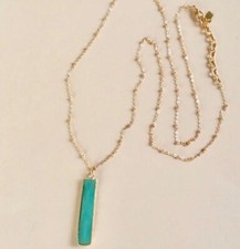 New Artisan Amazonite pendant gold plated Sundance Charm Handmade Necklace