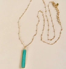 New Artisan Amazonite pendant gold plated Sundance Charm Handmade Necklace