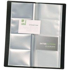 Q-Connect Polypropylene Name Business Card Holder 160 Card Black Single