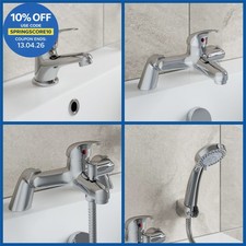 Bathroom Taps Set Modern Mono Basin Sink Mixer Bath Filler Shower Mixer Chrome