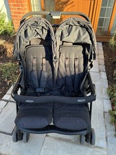 Double Pushchair From Graco In Great Condition with Rain cover And Foot muffler