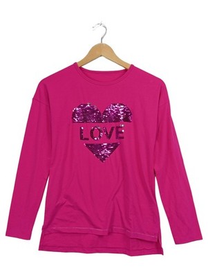 JETTE by Staccato Pullover Gr. 152 Pink Herz Pailletten