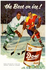 🏒 Vintage Hockey Beer Ad Poster - 24x36” - Mid-century Modern 💎 200GSM Paper