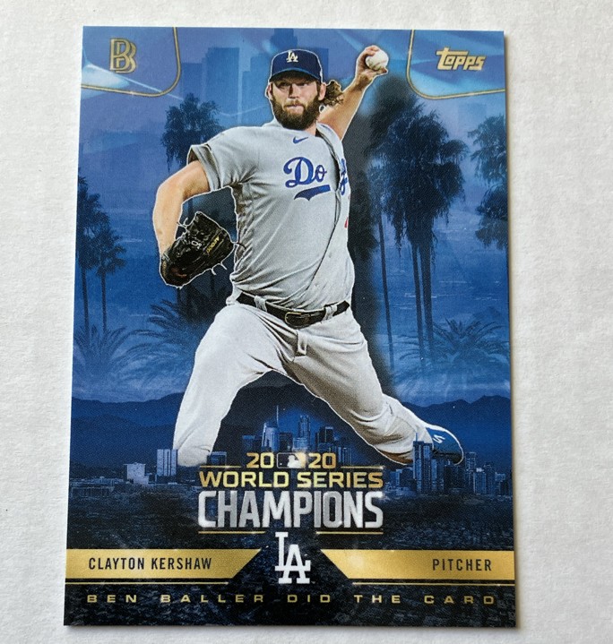 2020 Topps Ben Baller 2020 World Series Champions - Clayton Kershaw #1 Dodgers