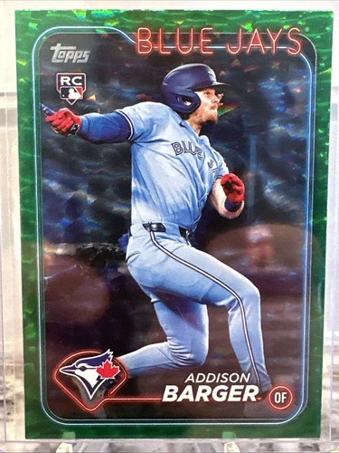 2024 Topps Update Series Addison Barger #US336 Green Crackle Foilboard /499 (RC)