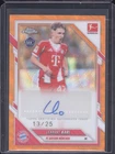 2025-26 Topps Chrome Bundesliga BA-LK Lennart Karl Orange Wave Auto 13/25 RC