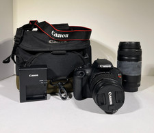 Canon EOS 1200D Rebel T5 DSLR Camera DS126491 Case, 2 Lenses Great Condition