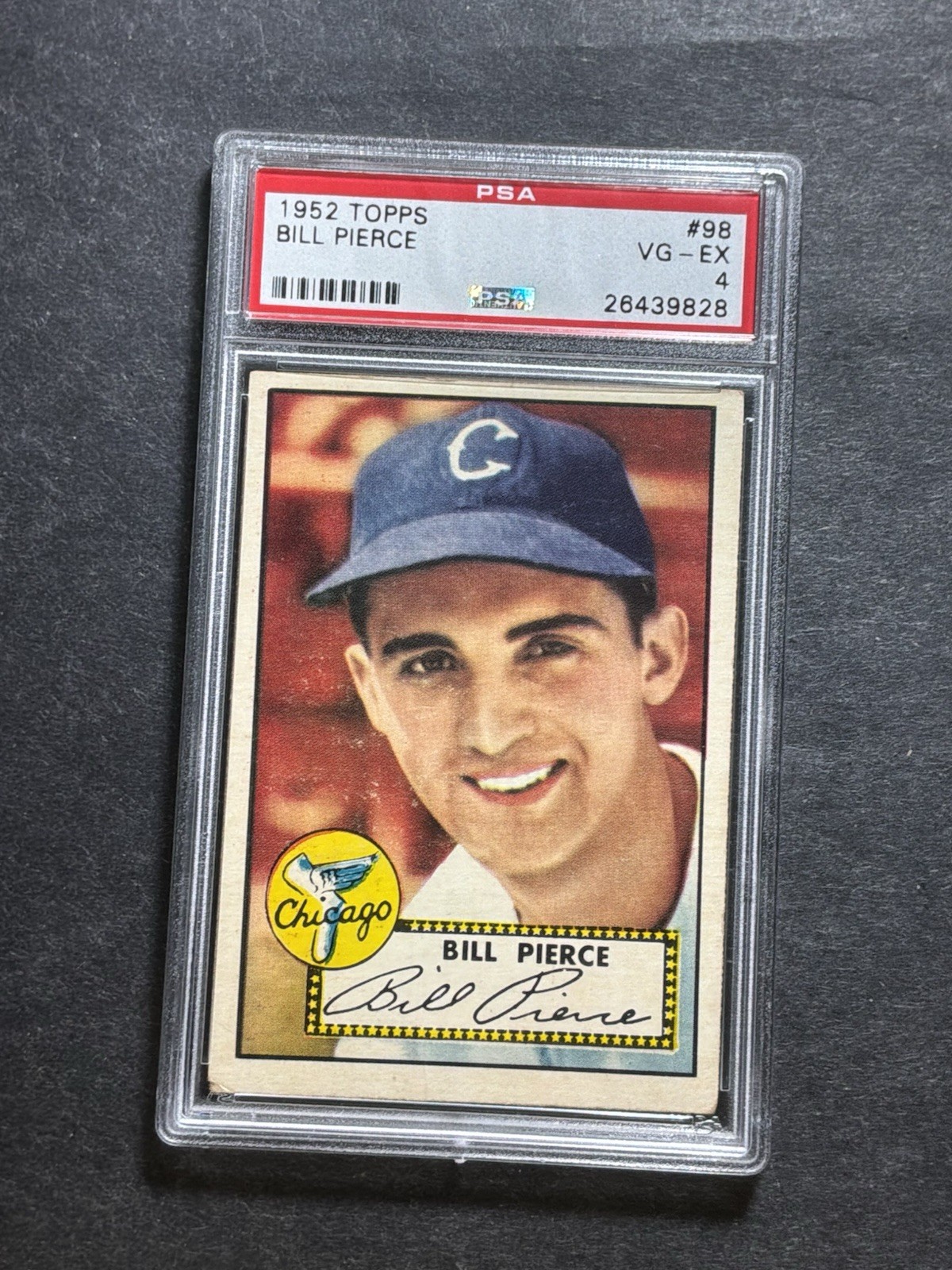 1952 Topps Bill Pierce 98 PSA 4 Centered Crease/ Wrinkle Free C5