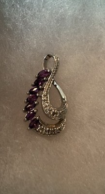 Ross Simons Anhänger Sterlingsilber 925 Diamant Amethyst
