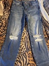 American Eagle Outfitters Women's Blue Jeans, Size 10 curve High-Rise Jegging