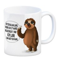 Kaffeebecher Mit Faultier Motiv Und Spruch: Entschuldigung Wenn Ich Etwas ...