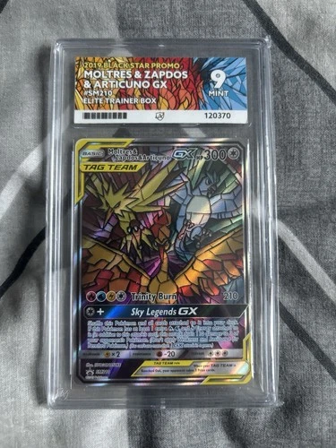 Pokémon TCG Moltres Zapdos Articuno GX SM210 Hidden Fates Promo Ace 9
