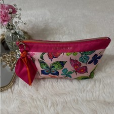 Est e Lauder Butterfly Floral Makeup Bag Pink Cosmetic Pouch Travel Chic
