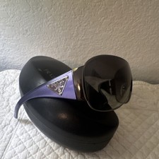 Vintage Prada Spr 57l Shield Sunglasses Purple Sides Y2k Wraparound With Case Vintage Prada Spr 57l Shield Sunglasses Purple Sides Y2k Wraparound With Case