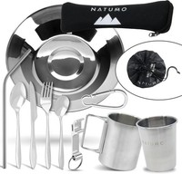 Camping Besteckset 10-Teilig Edelstahl Rostfrei FüR 1 Person Outdoor Trekking
