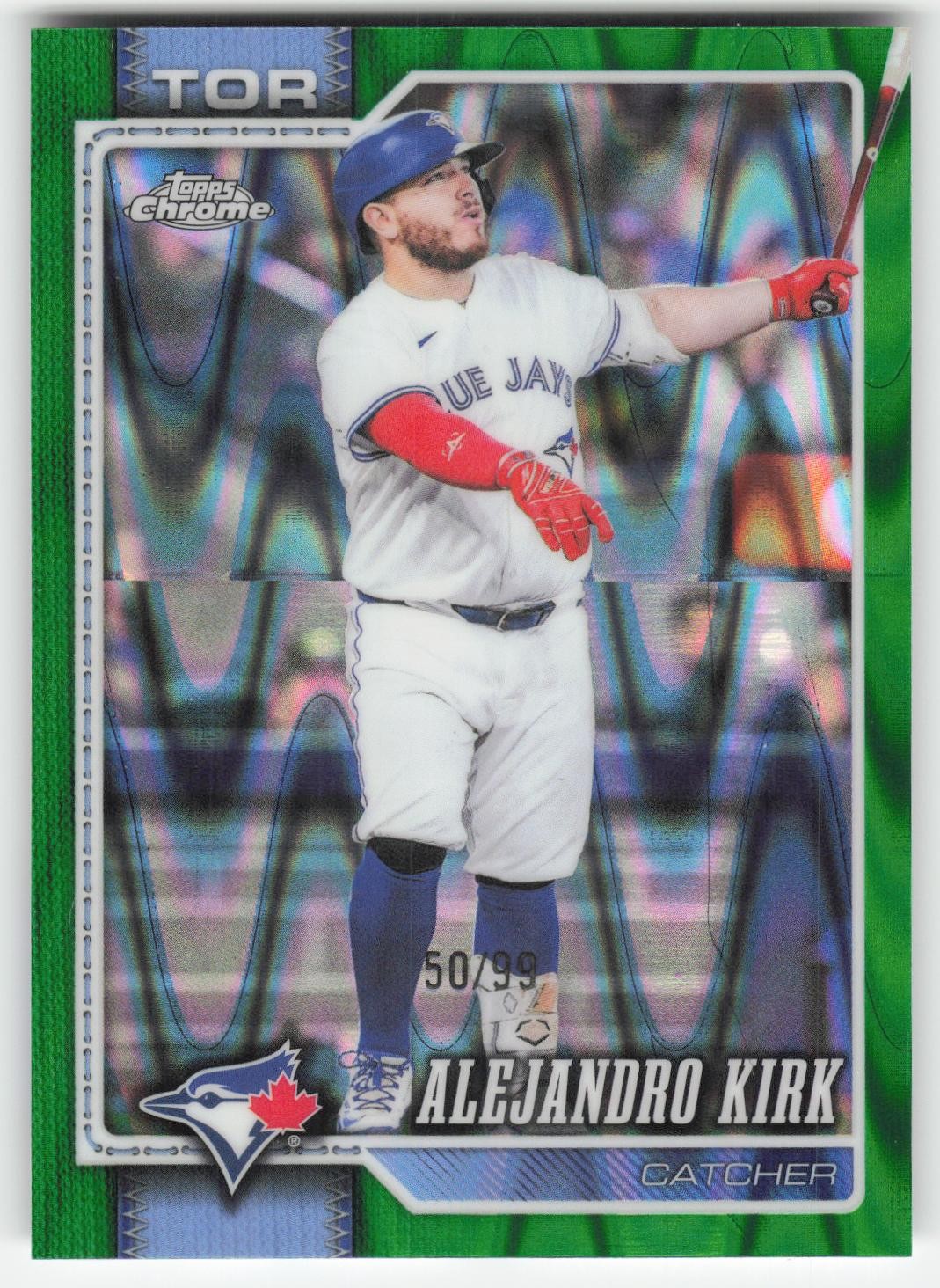 2026 Topps Chrome #105 Alejandro Kirk Green RayWave Refractor /99