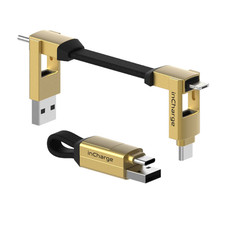 Incharge 6 - Keychain USB C Charger Cable, Lightning Cable and Micro-Usb