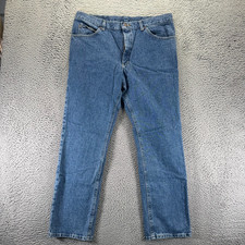 Vintage Lee Jeans Mens 38x33 Blue Cotton Denim Straight Leg Workwear Travel
