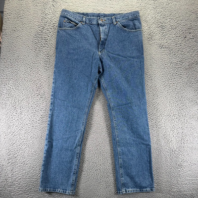 Vintage Lee Jeans Mens 38x33 Blue Cotton Denim Straight Leg Workwear Travel