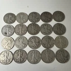 Lot of 20 Walking Liberty Half Dollars Mixed Dates 90% Silver 1917-45   CC