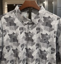 Adidas Men Printed Golf Polo Shirt Large Brand Green New