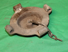 Used Vintage Us Military Metal Jerry Can Cap - 5 Gallon Lid With Hanger Chain