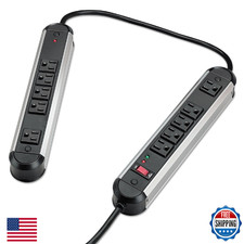 Fellowes 10-Outlet Metal Split Surge Protector 6ft Cord 1250 Joules 99082