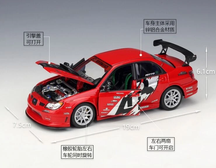 Welly 1:24 Subaru WRX STI APR lmpreza Performance Diecast Metal Model Car - Image 2 of 4
