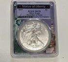 2019 $1 American Silver Eagle PCGS MS70 FDOI Statue of Liberty Frame