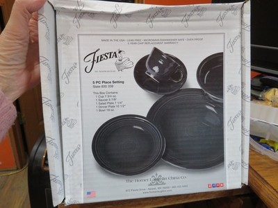 Fiesta 5 pc. Place Setting -SLATE ( BLACK)-BRAND NEW IN BOX- FREE SHIP IN USA