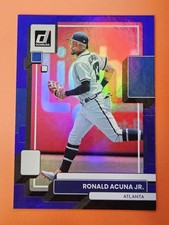 2022 Panini Donruss #121b Ronald Acuna Jr Purple Holo Variation Atlanta Braves
