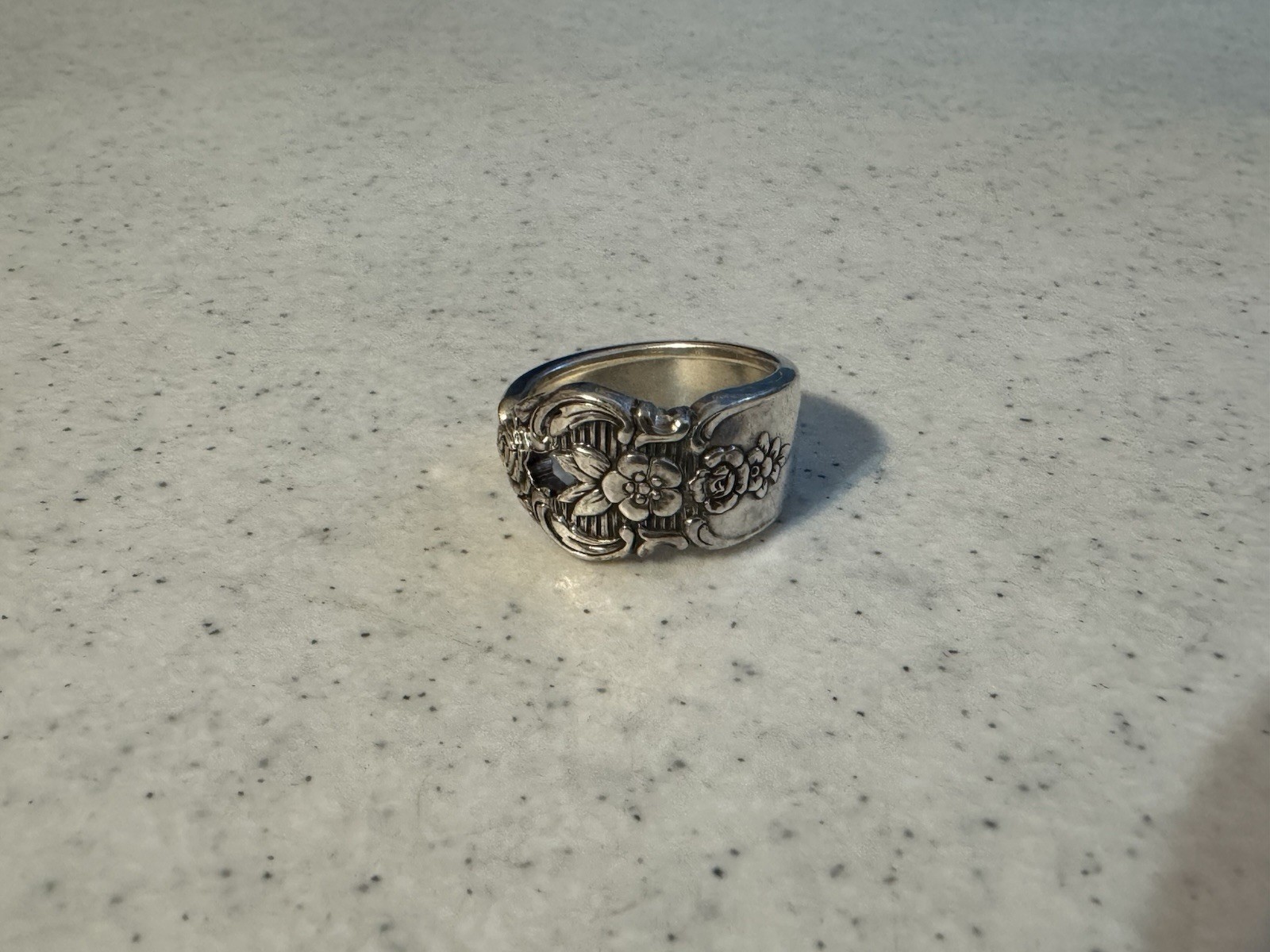 Vintage Silver Spoon Ring Size 10.5