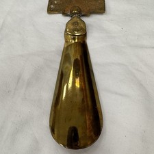 Vintage Solid Brass English Country Cottage Shoe Horn England Mid Century Wall
