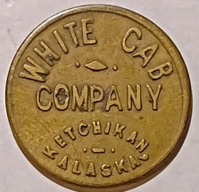 Ketchikan, Alaska - White Cab Company One Stage Fare Transit Token AK 450 A