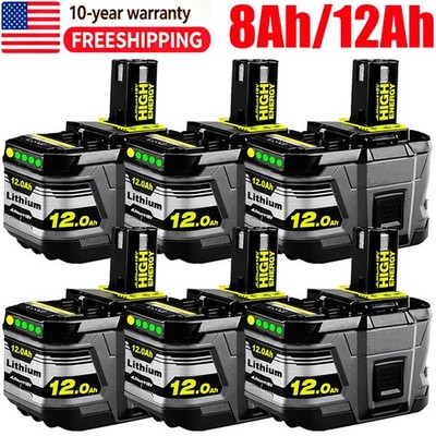 PACK For RYOBI 18V 8.0Ah P108 High Capacity Battery 18Volt Lithium-Ion One Plus