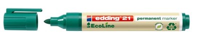 10x Edding 4-21004 Permanentmarker EcoLine - 1,5 - 3 mm, grün, nachfüllbar