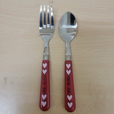 NEW POTTERY BARN KIDS UTENSILS PEANUTS SNOOPY RED BE MINE SPOON FORK FLATWARE