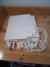 Crepe Talis Tallit Prayer Shawl Ivory Colored Gorgeous