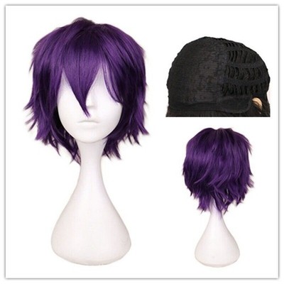 Cosplay Male Female Anime Full Wigs New Wig Straight Short Hair Colorful Party