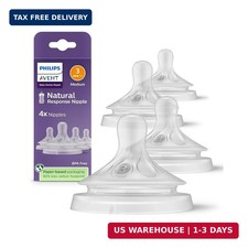 Philips Avent Natural Response Nipples, Medium Flow Flow 3 , 4-Pack, SCY963/44